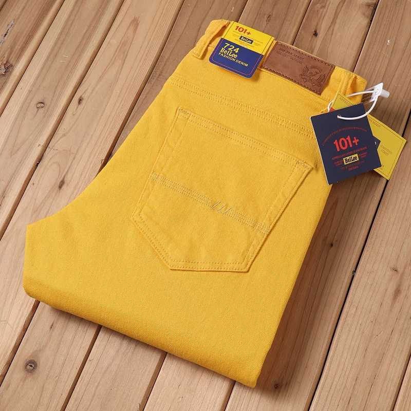 White Jeans Mens Fashion Straight Elastic Cotton Denim Pants Spring Autumn Allmatch Business Casual Trousers Male Clothes W250905