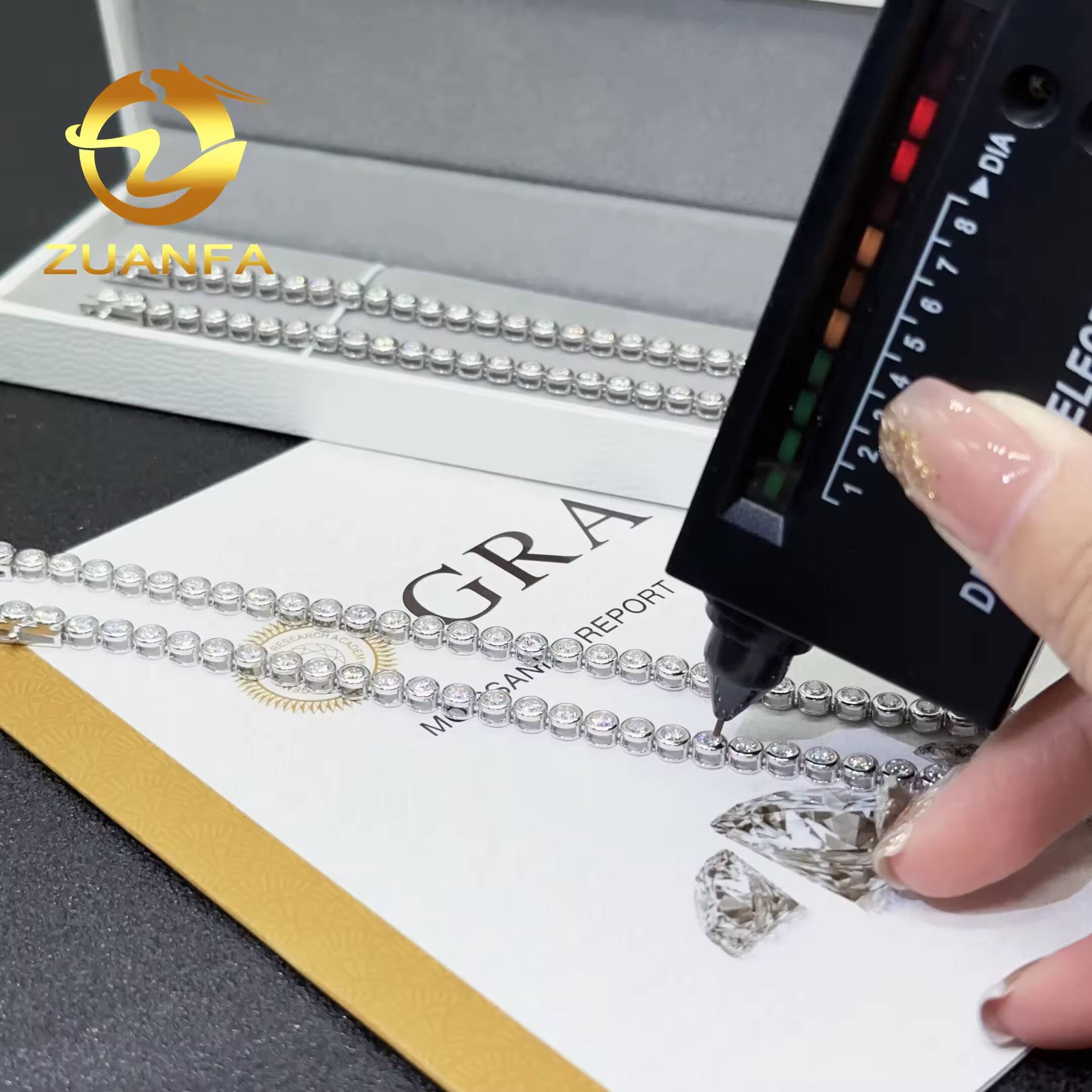 Factory Price Pass Diamond test 3mm Moissanite Tennis Bracelet Bezel Hip Hop 925 Moissanite Tennis Chain Diamond Tennis Necklace