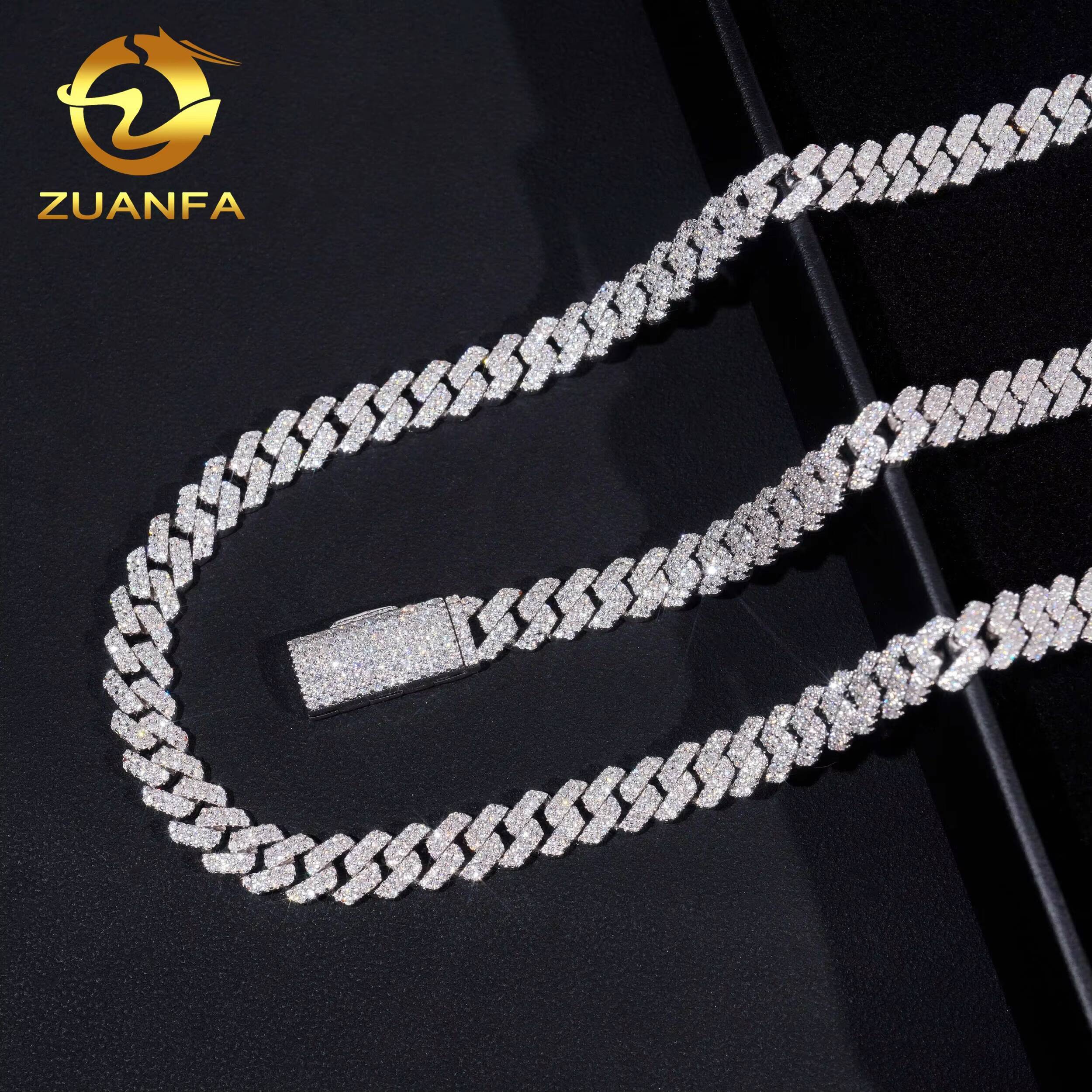 Local Stock Fast Shipping GRA Certificate Moissanite Diamond Hip Hop 925 Silver 8mm Cuban Link Chain