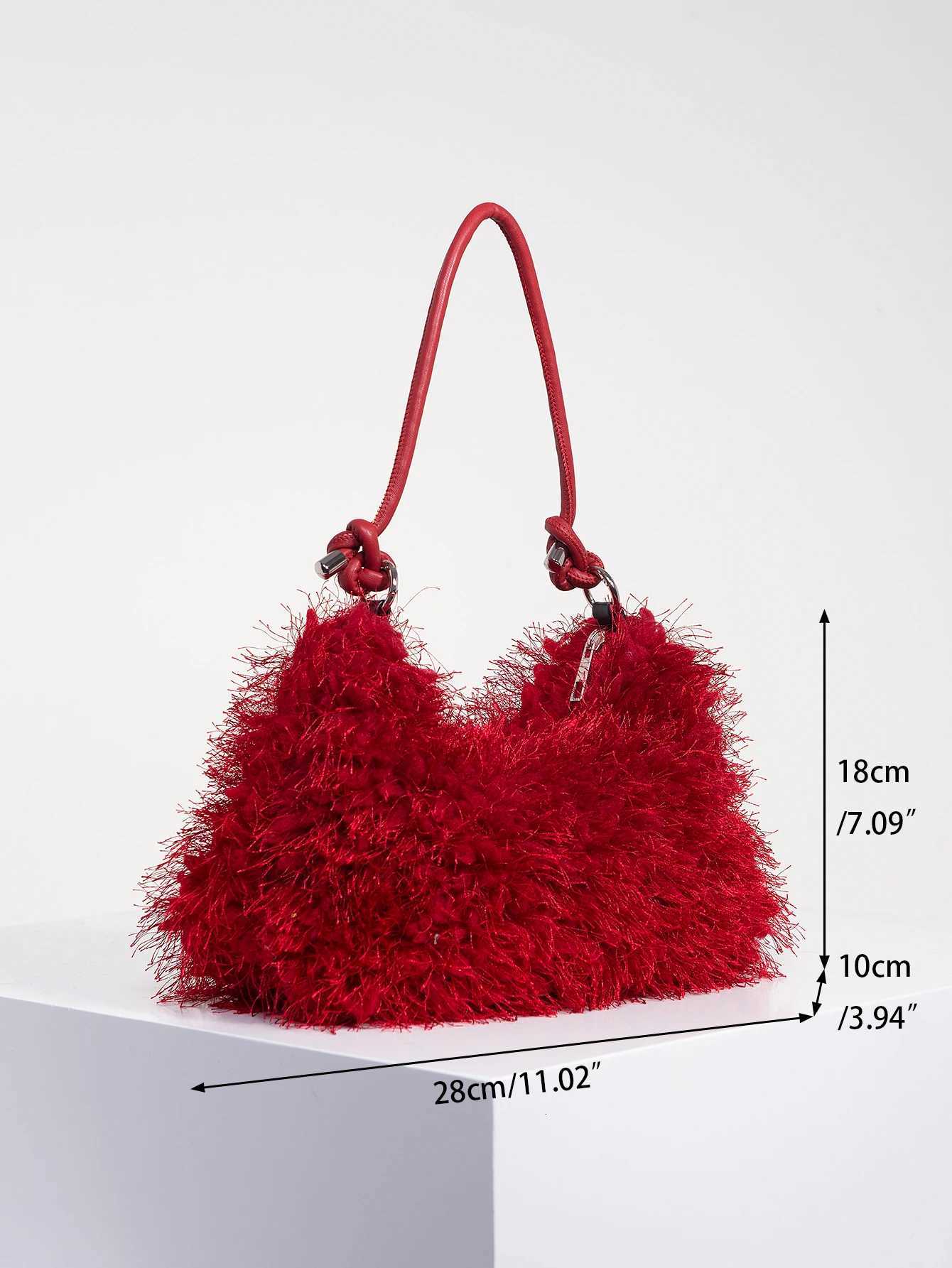 Y2K Style Women Shoulder BagsCute Charm ClutchHobo HandbagBurgundy BagVacation Travel Purse for Dopamine Style Purse Z250903