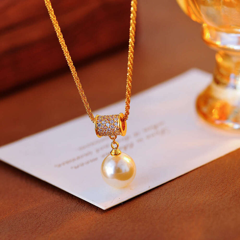 DH collections: New Golden Slim - Waist Full - diamond Pearl Necklace for Women