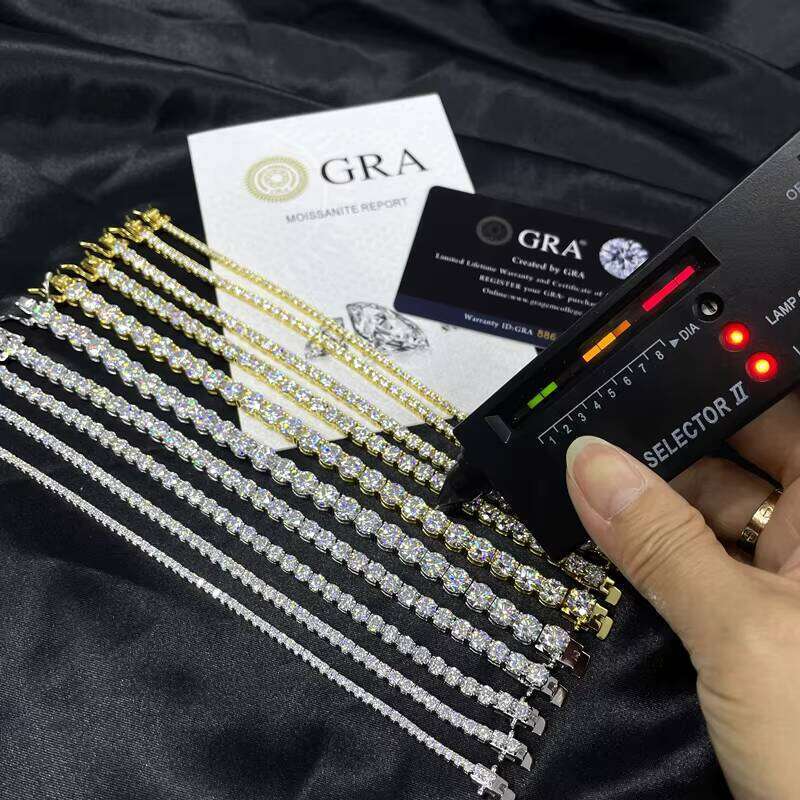 Cheapest White GRA Tennis Chain Ice Out Sier Hiphop Men Moissanite Bracelet