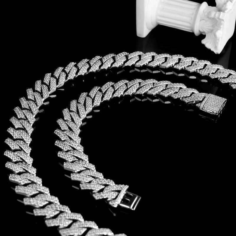 Customizable Miami Cuban Link Necklace Men 14K/14mm Gold-Plated Moissanite Brass Figaro Fashion Hiphop for Gift Ocns