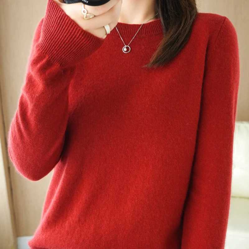 Autumn Winter Basic Knitted Pullover Women Solid Color Round Neck Sweater Woman All Match Long Sleeve Knitwear Bottoming Shirt Z250905