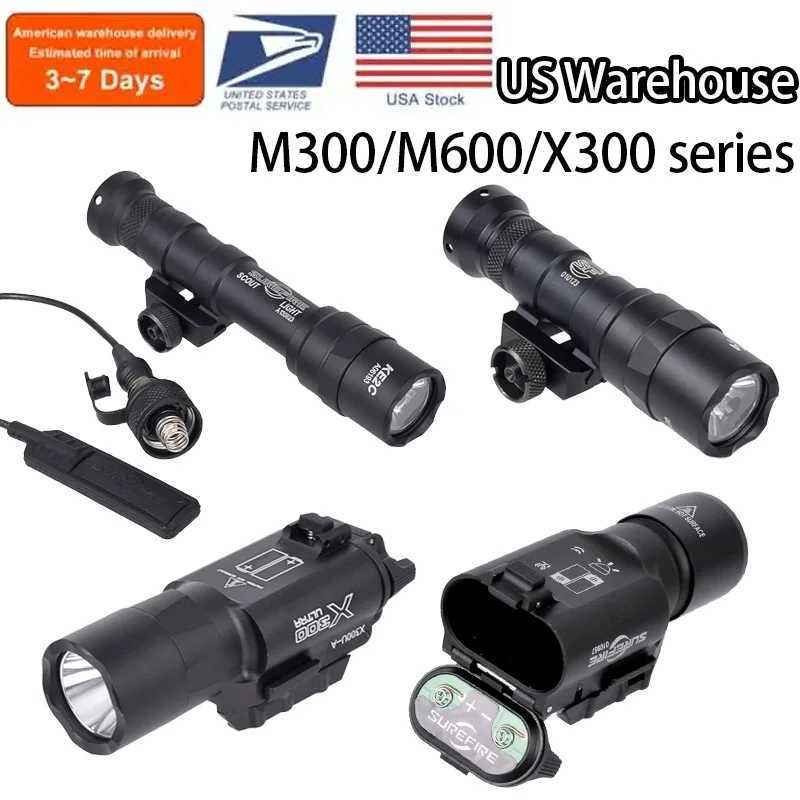 US Warehouse Airsoft X300M300M600 Series Pistol Gun Flashlight 20mm Rail Hunting For Ar 15 Accessories Tactical GearXJ250905