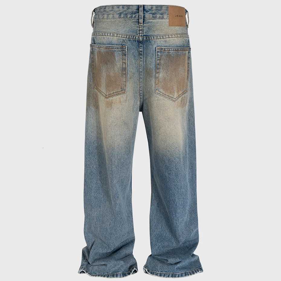 Luxury Designer Jeans Mens Vintage Distressed Ripped Blue Denim Pants Hi Street Baggy Jeans Trousers for Male W250905