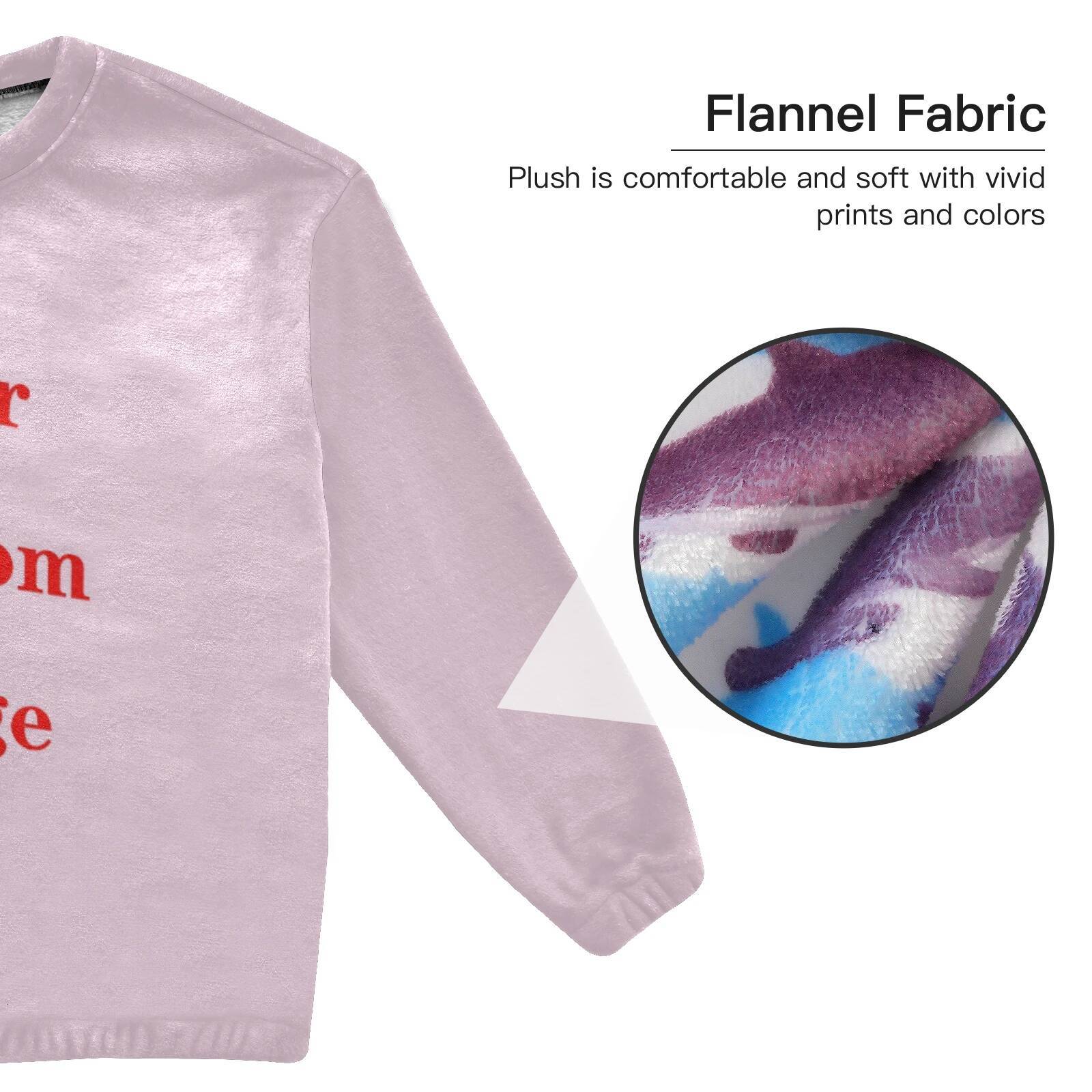 2025 New Women Pamas Winter Thermal Thick Sleepwear Custom pattern Plush Flannel Warm Underwear Sets Indoor Clothes Plus Size