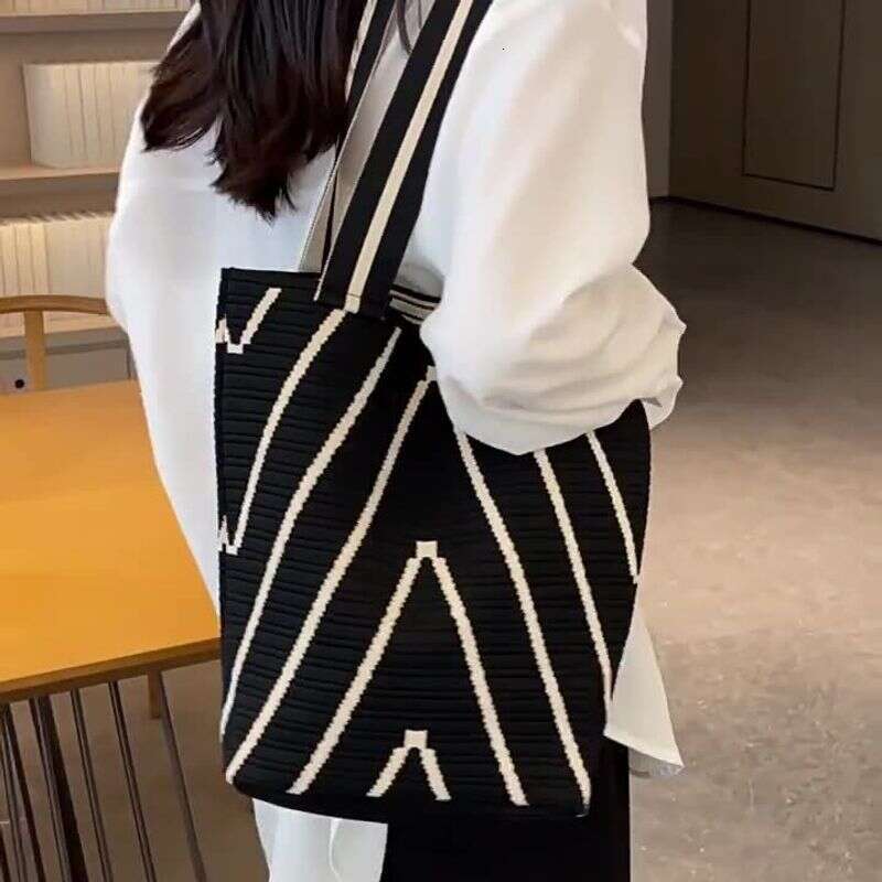 Niche Design Handbags, Knitted Shopping Large Capacity Commuter Bucket Bags, Backpacks And Shoulder Bags