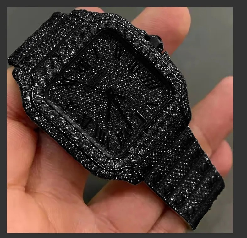 VVS Top Quality Automatic Mechanical Iced Out Women Designer Men Moissanite Pass Dia Watches Free delivery moissanite watch pass dia test with box 333 a3qa