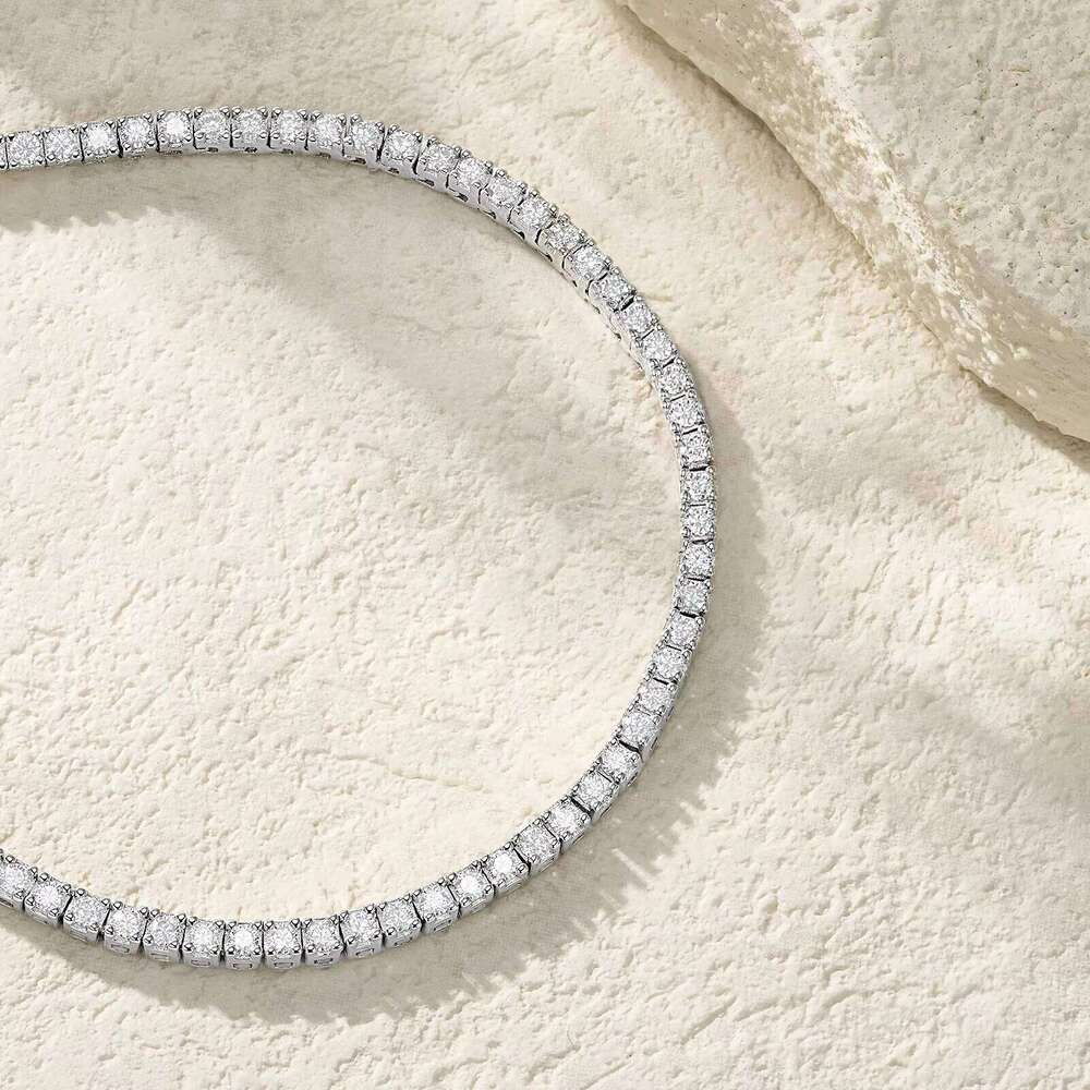 2.0mm~6.5mm Tennis Chain Sterling Sier Gold Plated Gift for Women Moissanite Necklace Jewelry