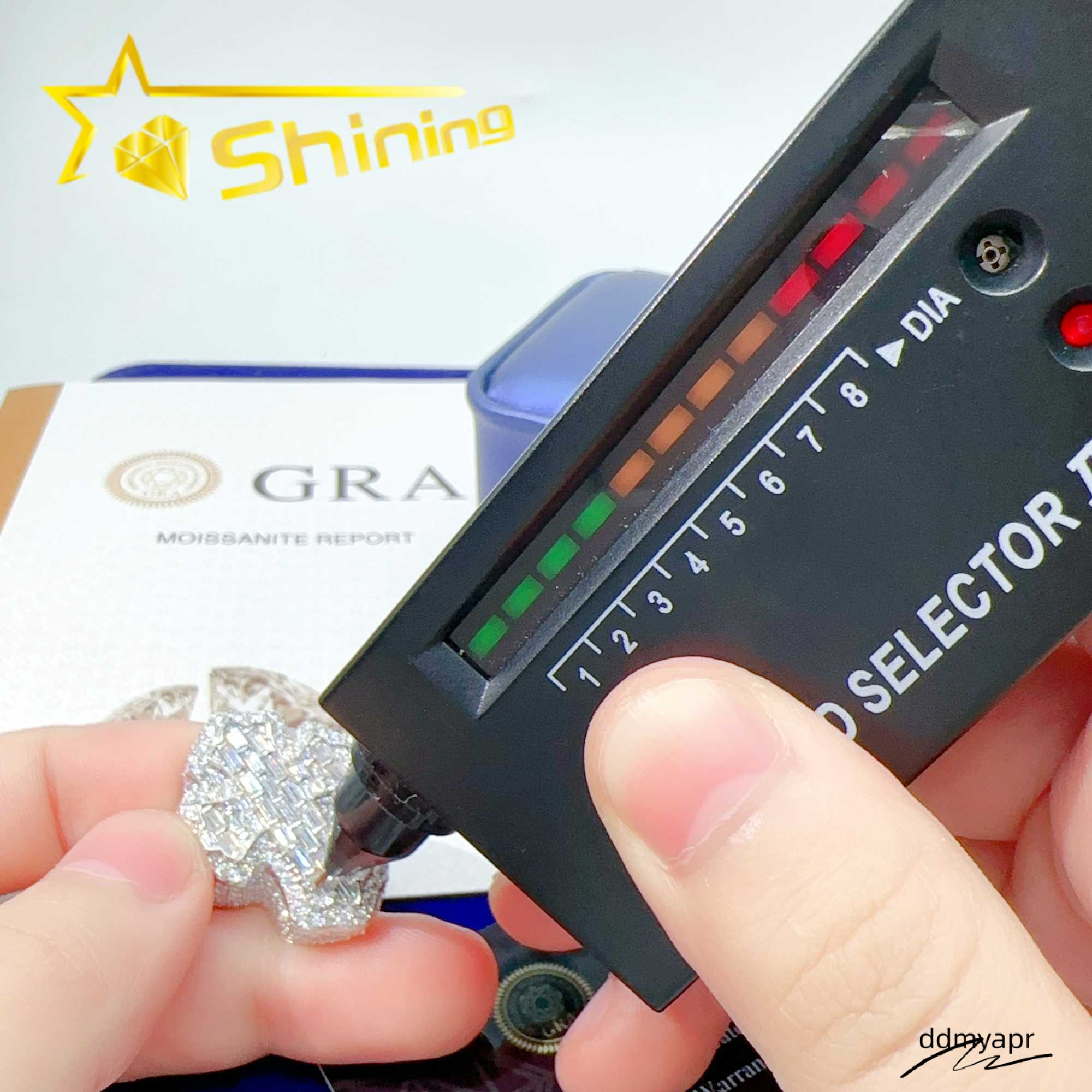 Iced Out Sterling Sier Hip Hop Moissanite Ring Ddmydec Men Custom Cross Finger Rings Ddmydec Ddmydec Ddmydec Ddmydec