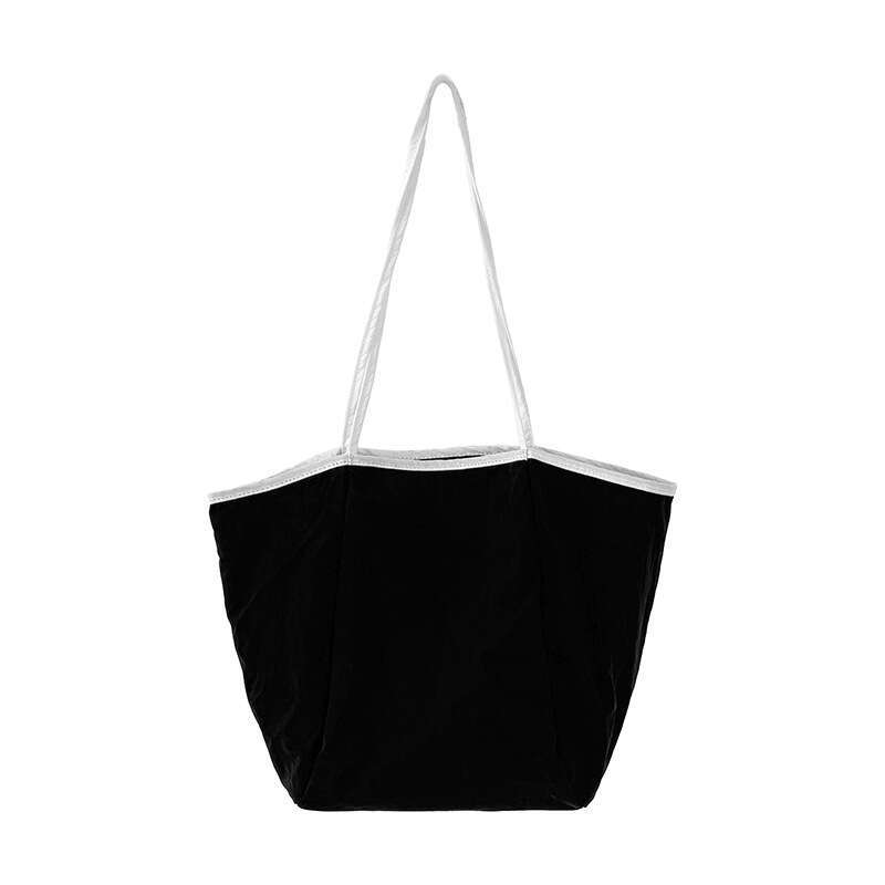 Korean Fashion Nylon Tote for Women 2025 Autumn Winter New Color-Block Casual Versatile Large Capacity Shoulder Bag