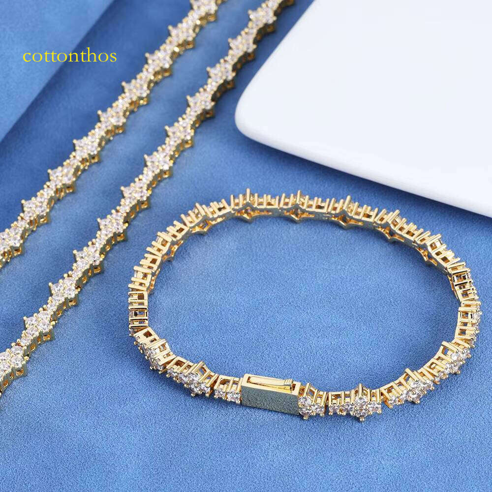 6.5mm Moissanite Tennis Chain S Sier Women's Hip Hop Necklace Personalized Jewelry