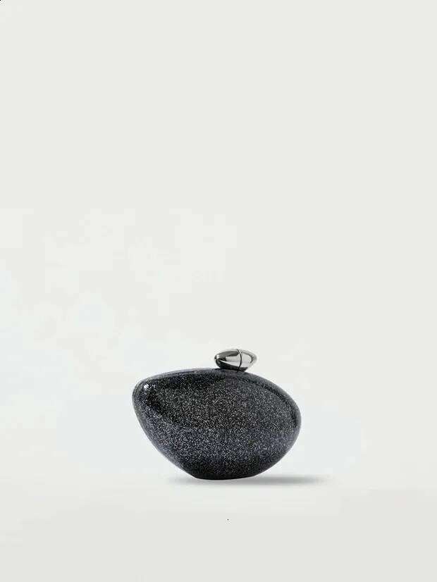 Acrylic Egg Shape Clutch Bag Women Evening Party Cute Purse Rose Black Gold Ivory Shell Handbag High Quality 240730