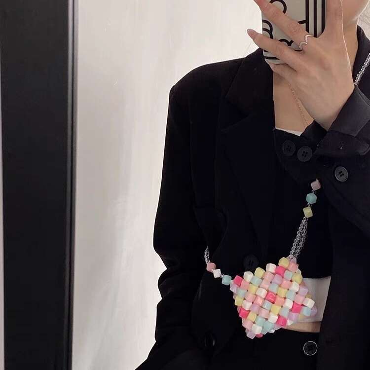 Transparent Jelly Candy Color Exquisite Small Female Niche Design Sense Crossbody Mini Pink Coin Purse Lipstick Bag