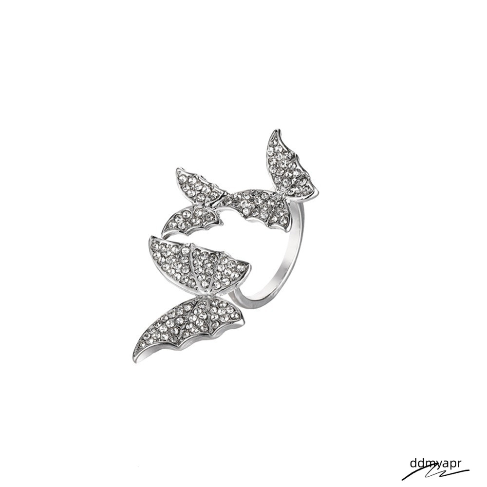 ddmyday Wedding Shiny Cubic Adjustable Sterling Finger Rings For Women, Sier Butterfly Rings, Zircon Engagement Ring ddmyday ddmyday