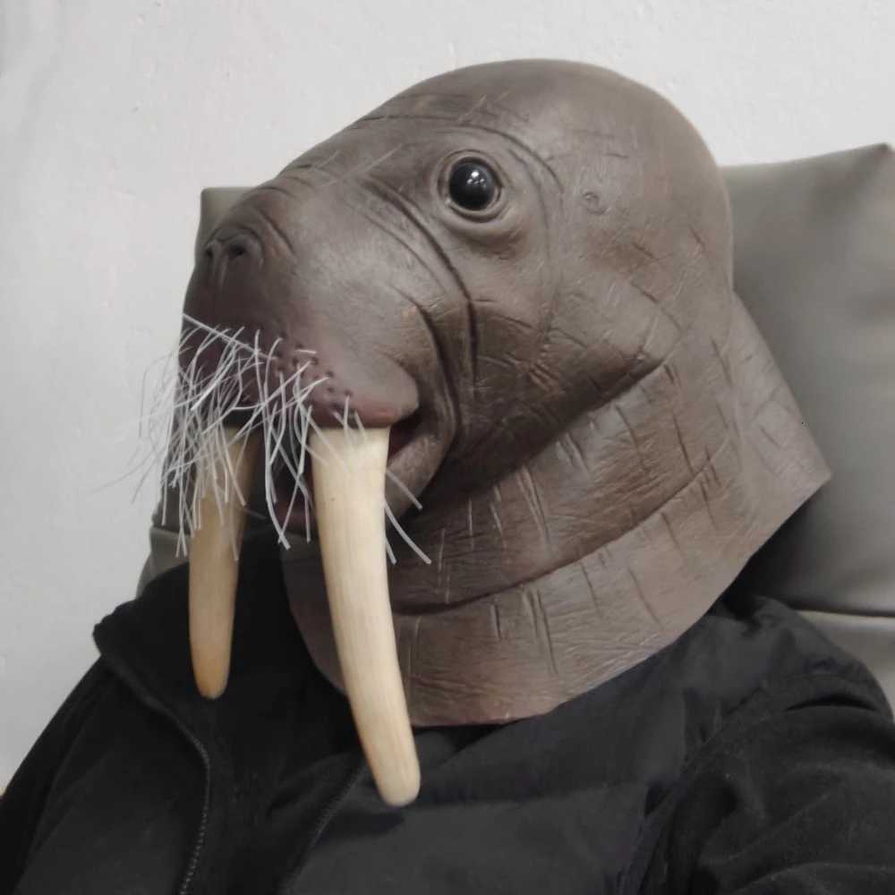 Funny Walrus Mask Sea Lion Animal Full Head Latex Fancy Dress Costume Animal Mask Seal Sea Lions Head Mask Novelty Creepy LatexXJ250905