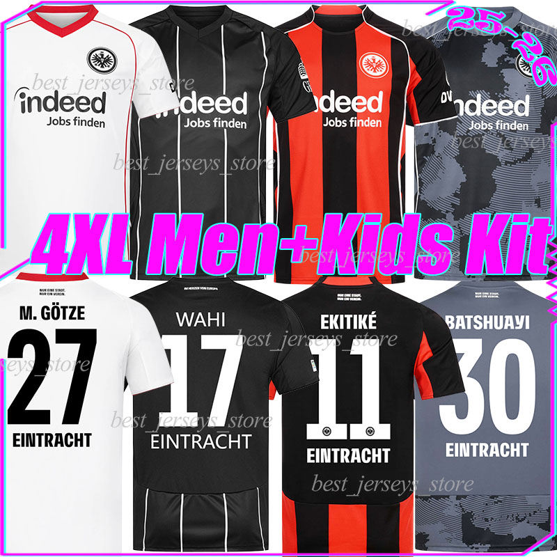 4XL 25/26 Eintracht WAHI Soccer Jerseys DOAN BAHOYA UZUN KNAUFF BATSHUAYI BURKARDT LARSSON CHAIBI HOJLUND KOCH COLLINS football shirt Men Kids Kit sets
