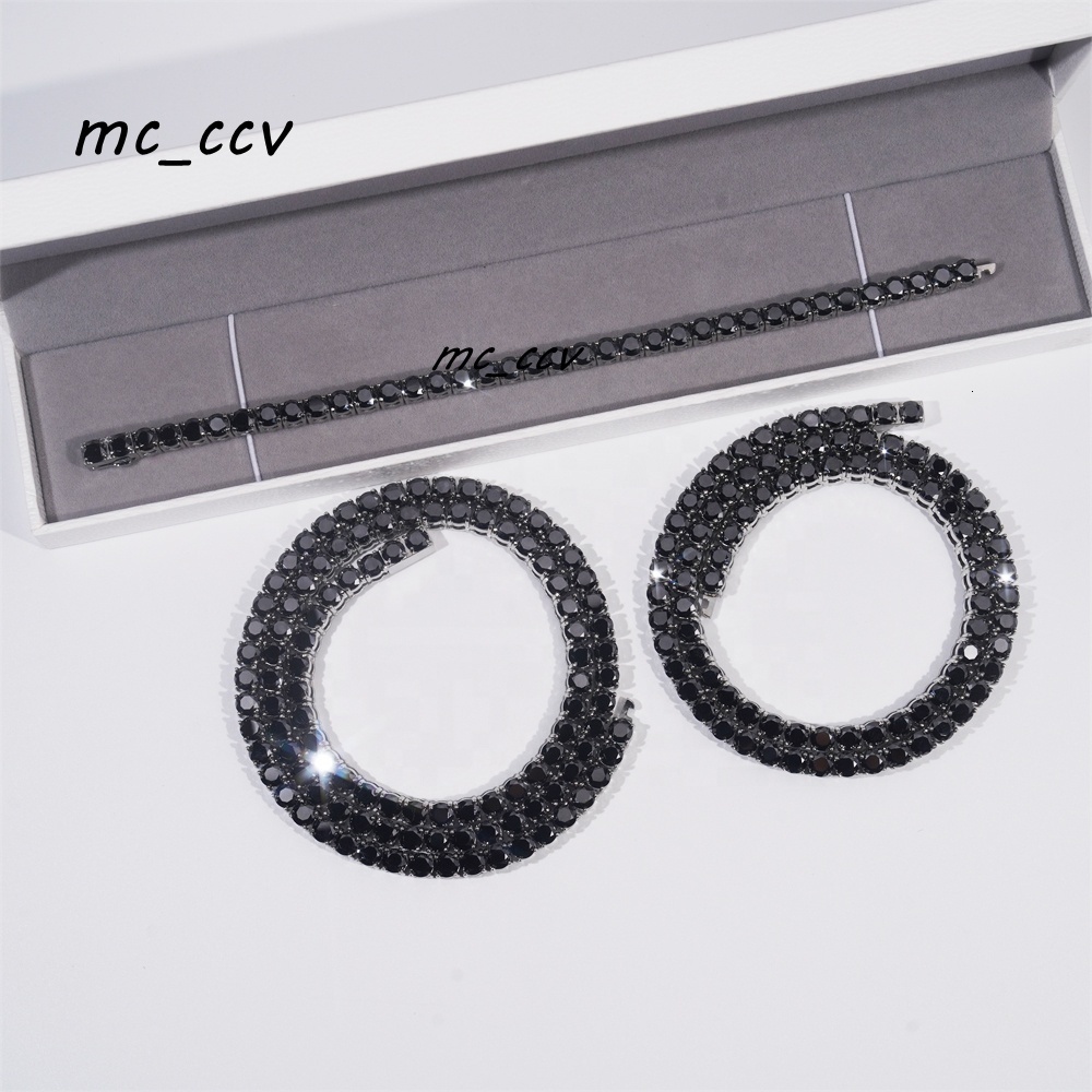 Ready to Ship 925 Silver Tennis Necklace VVS Moissanite Lab Diamond Hip Hop Iced Out Jewelry Fashion Tennis Bracelet Chain