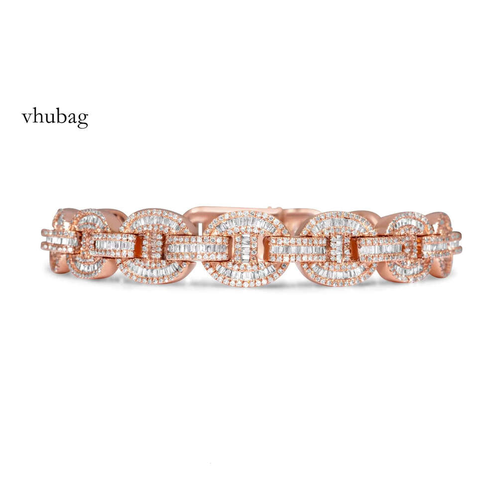 Moissanite VVS Round Cut Dia Iced Out Sparkling Chain for men women Sterling Sier