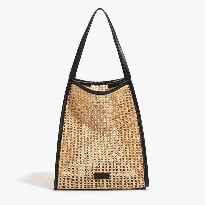 Hollow Out Weave Beach Bag For Women Designer Handbag And Purse 2025 New In Casual Vacation Large Capacity Tote Shoulder