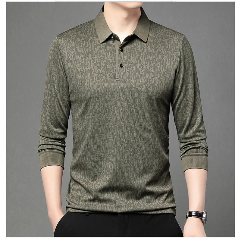 Spring and Autumn Business Leisure Fusion Golf Polo Collar Long Sleeve Mens Top Tshirt 250905
