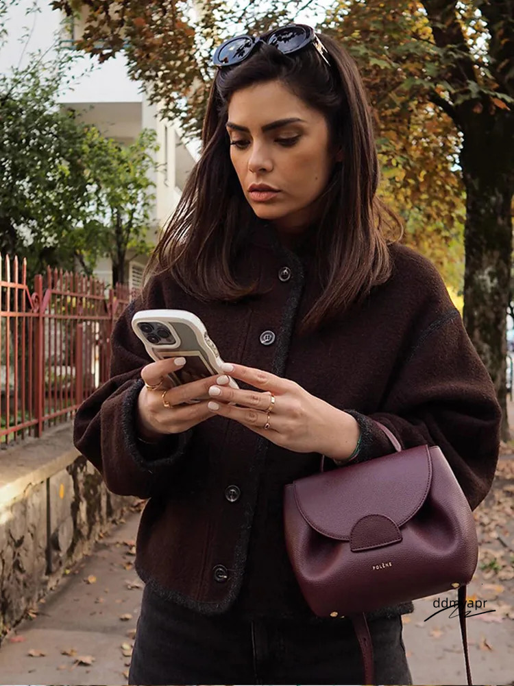 Casual Single-Breasted Woolen Coat Women Autumn Winter Chic Long Sleeve Stand Collar Brown Jacket Female Fashion ddmydec Streetwear 240815