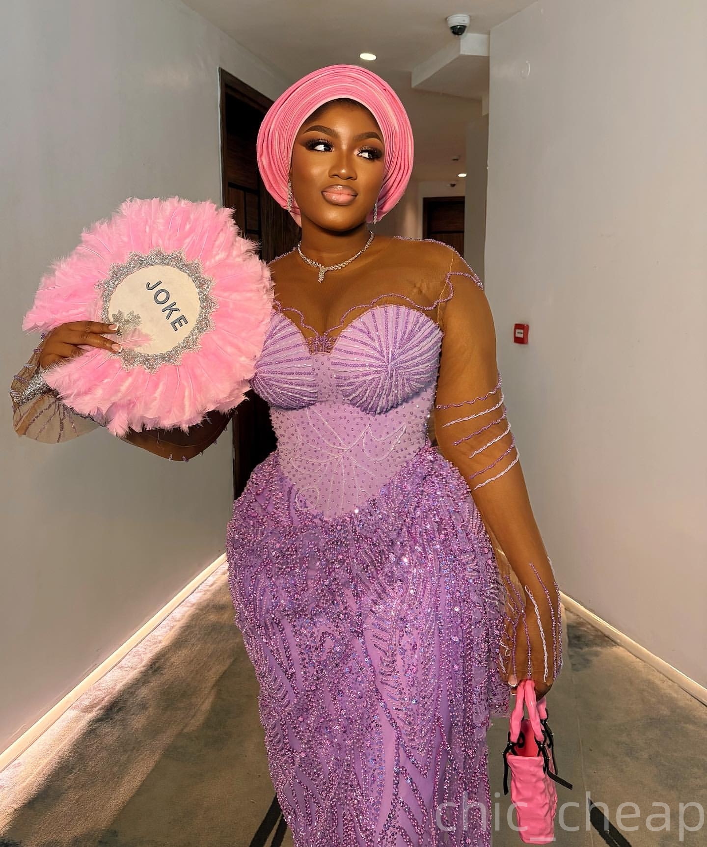 Aso Ebi Lilac Sheath Prom Dresses 2025 Beaded Sequined Sheer Neck African Evening Formal Party Second Birthday Engagement Dress Gowns robe de mariee