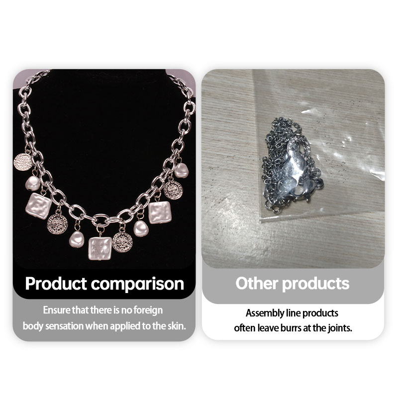 Women's Niche Design Vintage Inspired Pearls Elegant Collared Bone Neckwear with Inscription Elements