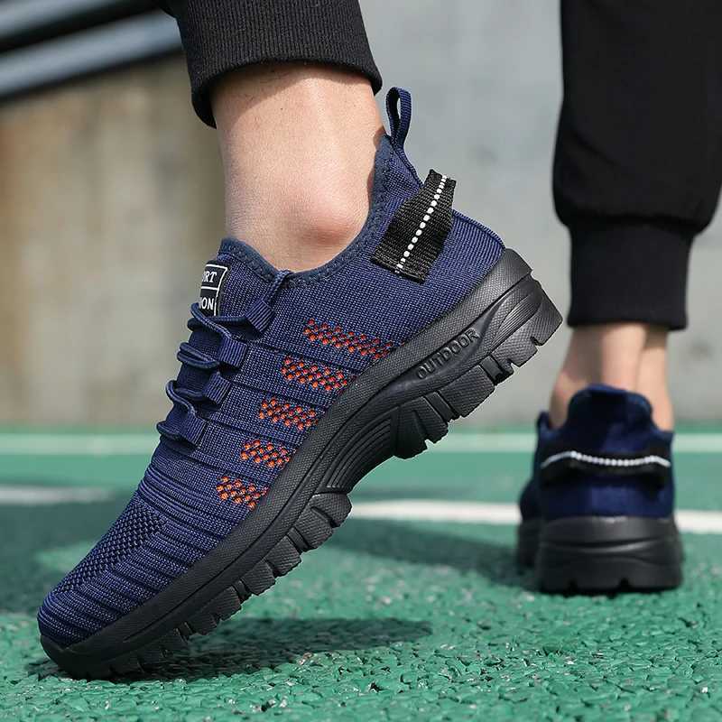 Trendy Mens Outdoor Running Sneakers Breathable Nonslip Comfortable Walking Casual Shoes New Male Footwear Lace Up Flat Shoes Z250905