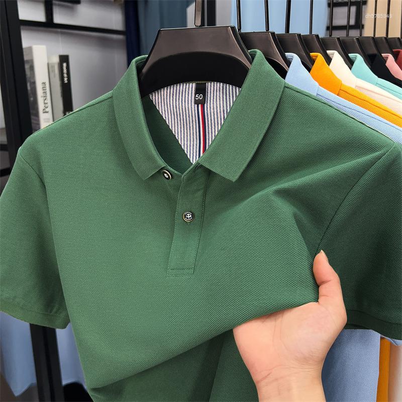Men's T Shirts Summer Pure Cotton Polo Shirt Middle-aged Lapel Fashion Trend Breathable Business Casual Short-sleeved T-shirt For Men