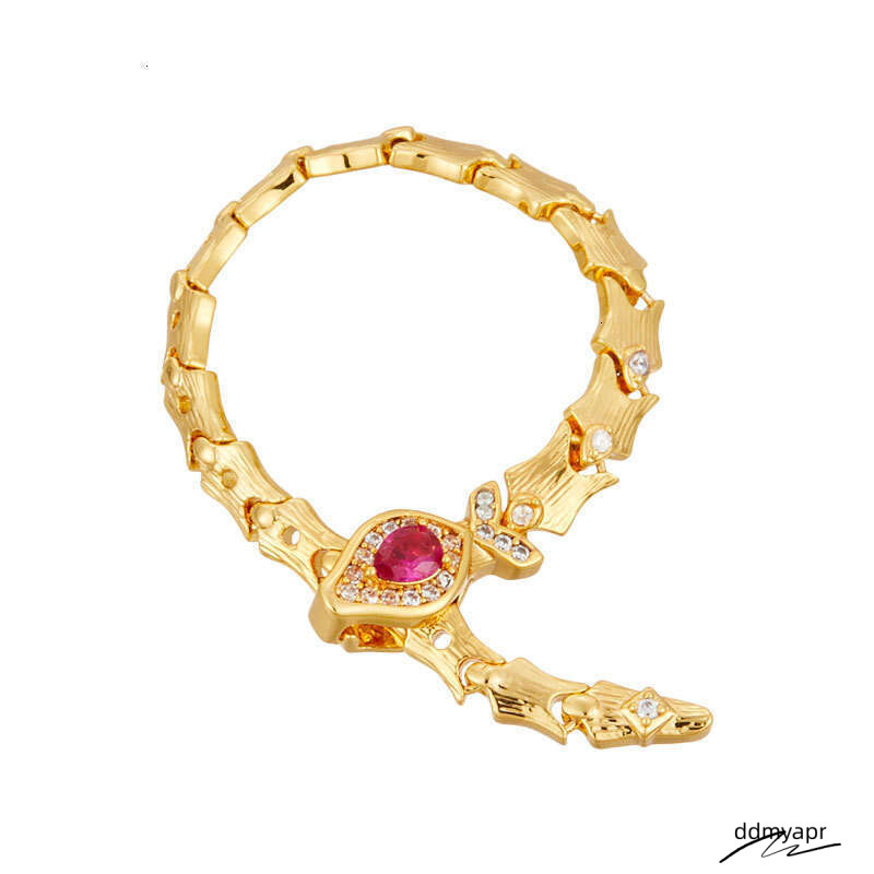 Dhcollections Adjustable Vintage Snake Bone Joint Retro Ddmydec Dragon Claw Style Open Ring With Red Gemstone For Women Statement Punk Gothic Jeweller