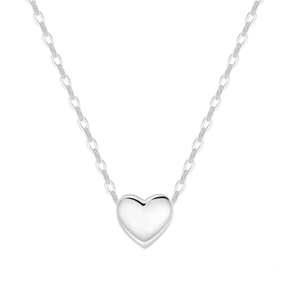 DHpet 2025 Spring Women's High end S999 Sterling Silver Heart shaped Necklace