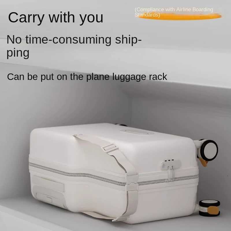 Luggage 18 inch Trolley Case Can Sit and Ride Portable Boarding Box Brake Universal Wheel SuiTCase Z250905