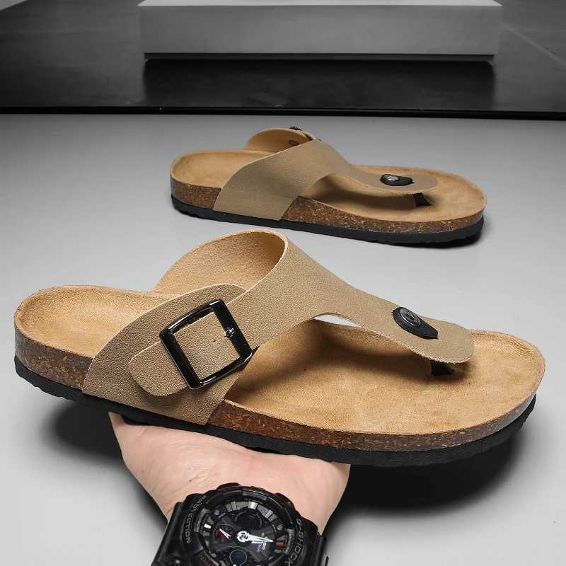 Cork slippers Mens casual comfort sandals summer Flip flop outdoor anti slip beach shoes fashion youth breathable tide slippers W250905