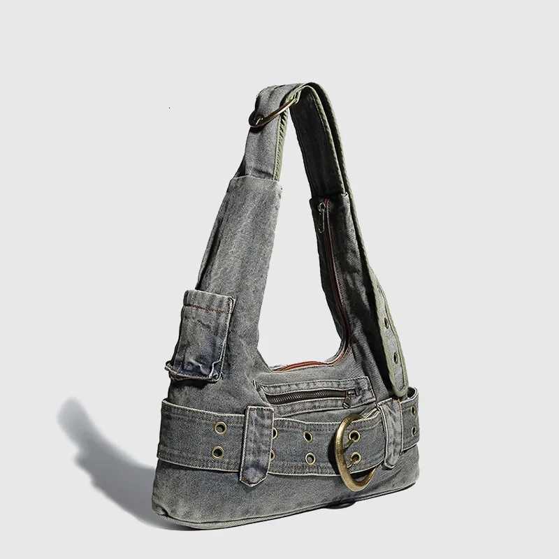 2025 new y2k washed denim bag womens bag texture armpit bag casual versatile bag diagonal cross bag Z250903