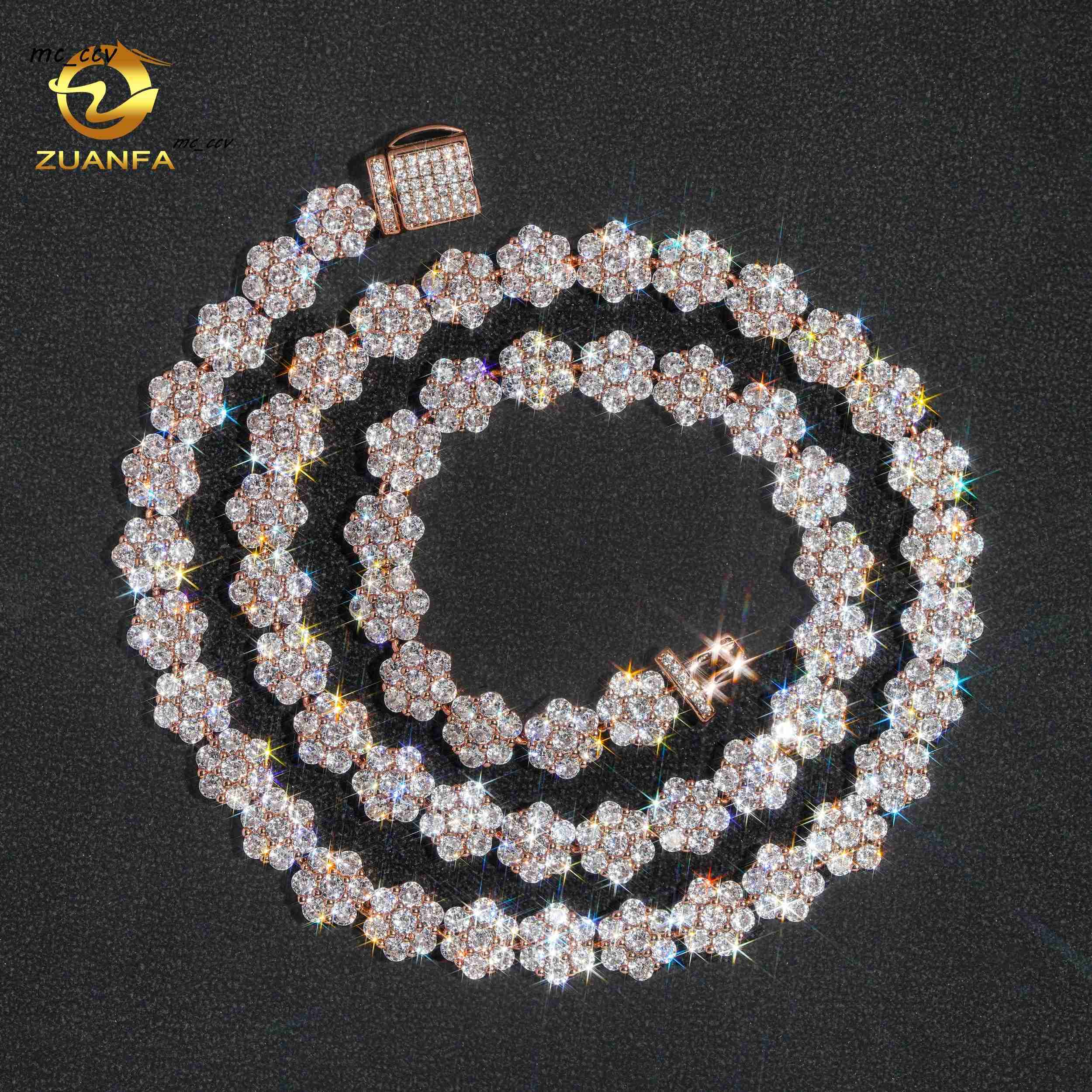 Pass Diamond Tester 925 Sterling Silver Diamond Luxury Fashion Jewelry Vvs Moissanite Hip Hop Jewelry Cuban Link Chain
