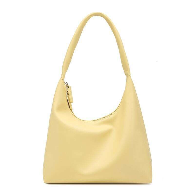 Underarm for Women 2025 Korean Style New Milk Tea Color Simple Handheld Soft Leather Dumpling Bag