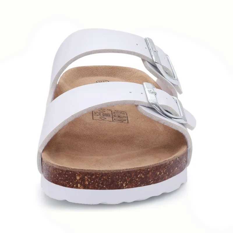 Litfun Women Summer Leather Sandals Comfort Cork Footbed Beach Slippers With Adjustable Buckle High Quality Brand Unisex Slides W250905