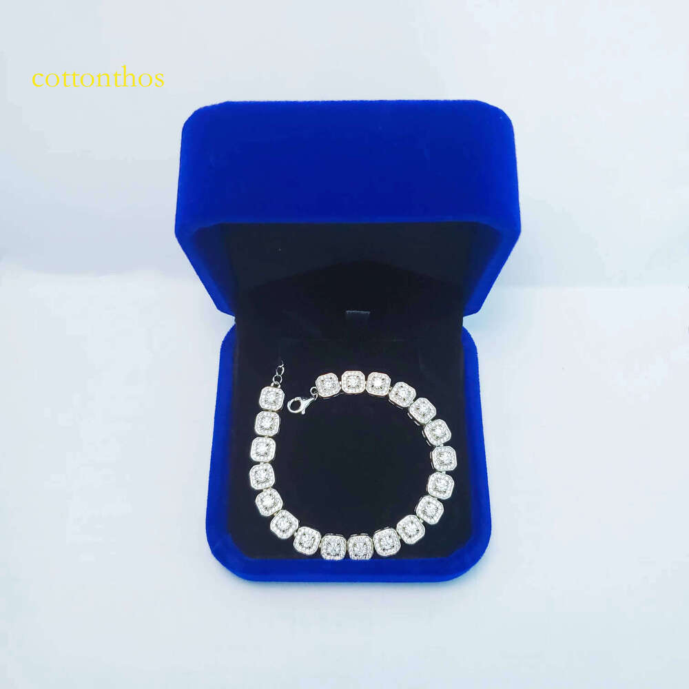 Decoral Wholesale VVS 3mm Iced Out Sterling Sier Sparkling Moissanite Tennis Bracelet Chain