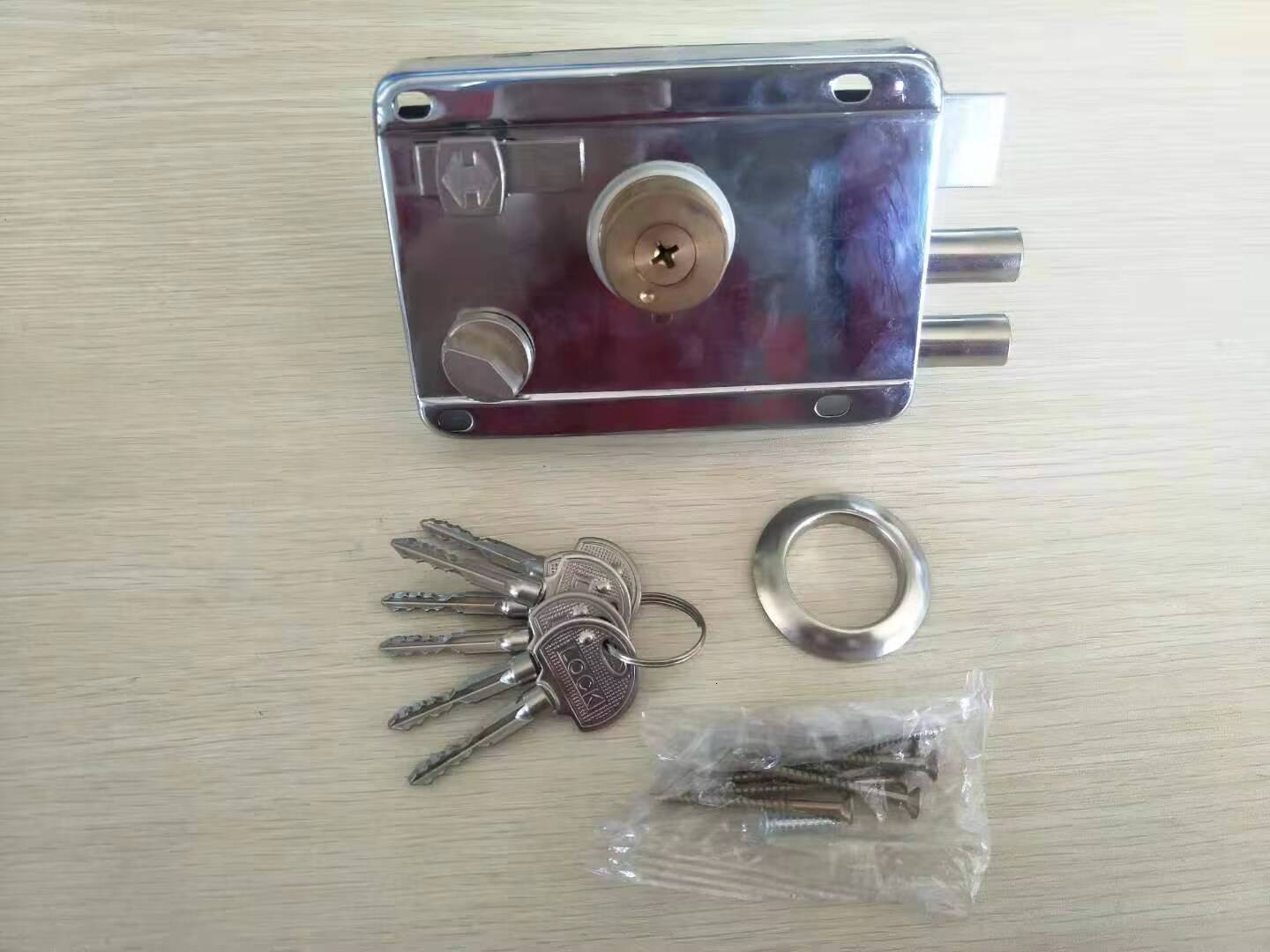 Sier Brass Cylinder 120mm Anti-theft Door Rim Lock