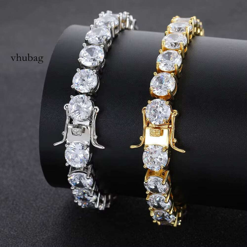 8mm Chain AAA+Zircon Hip Hop Jewelry 1 Row Iced Out Tennis Bracelet Moissanite