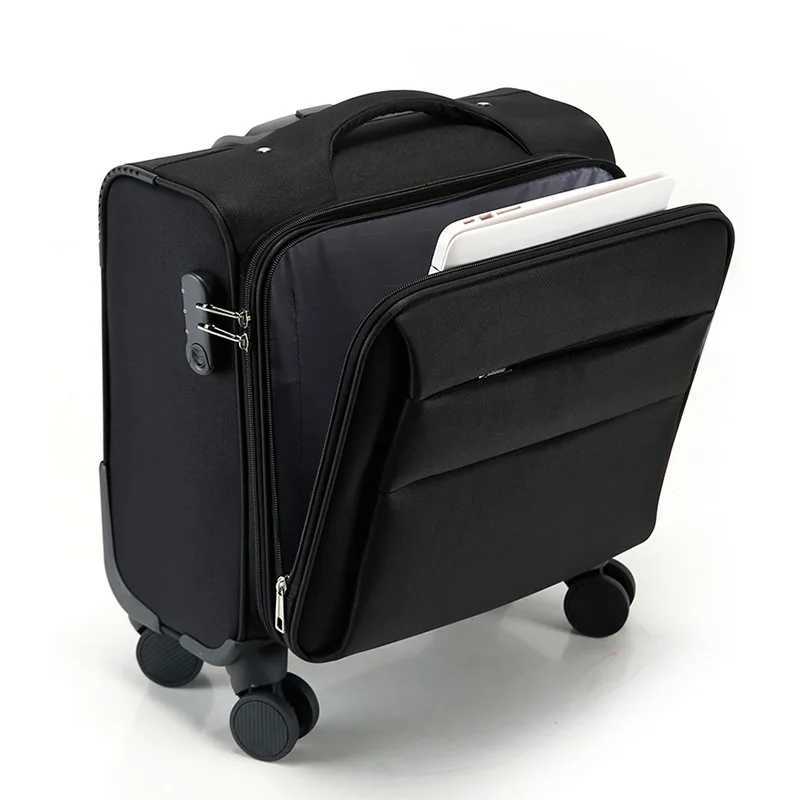 18 Inch Oxford Rolling SuitcaseSpinner suitcase cabin luggage Men baggage travel trolley bags Men Business Travel bags On Wheels Z250905
