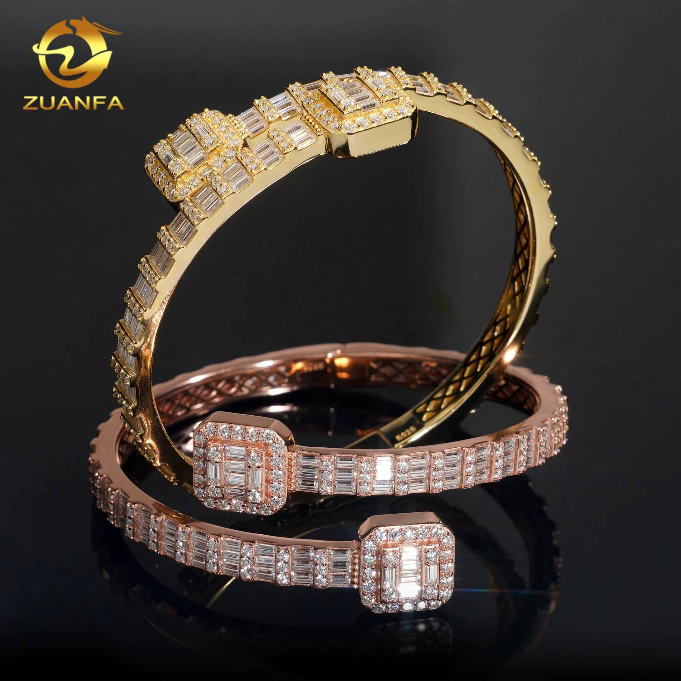 Wholesale Price Bangle Silver 925 Iced Out Diamond VVS Moissanite Fine Jewelry Hip Hop Bangles