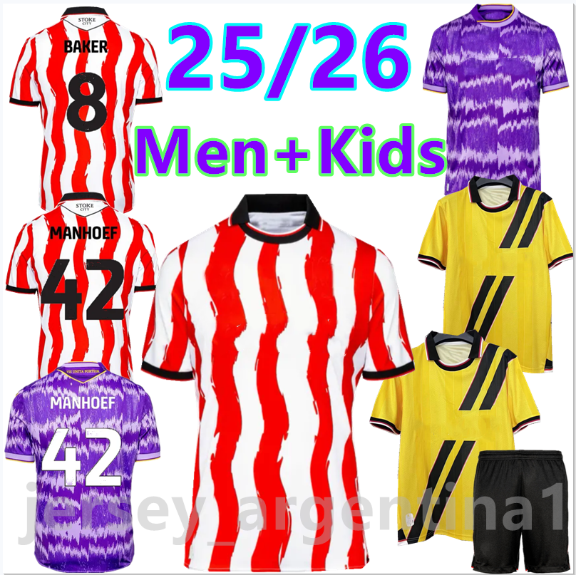 New 25 26 StokeS City DONLEY BOZENIK Soccer Jerseys PHILLIPS UN-HO BAE PEARSON CISSE THOMAS CRESSWELL 2025 Home Away for uniform men's and children's set football shirt