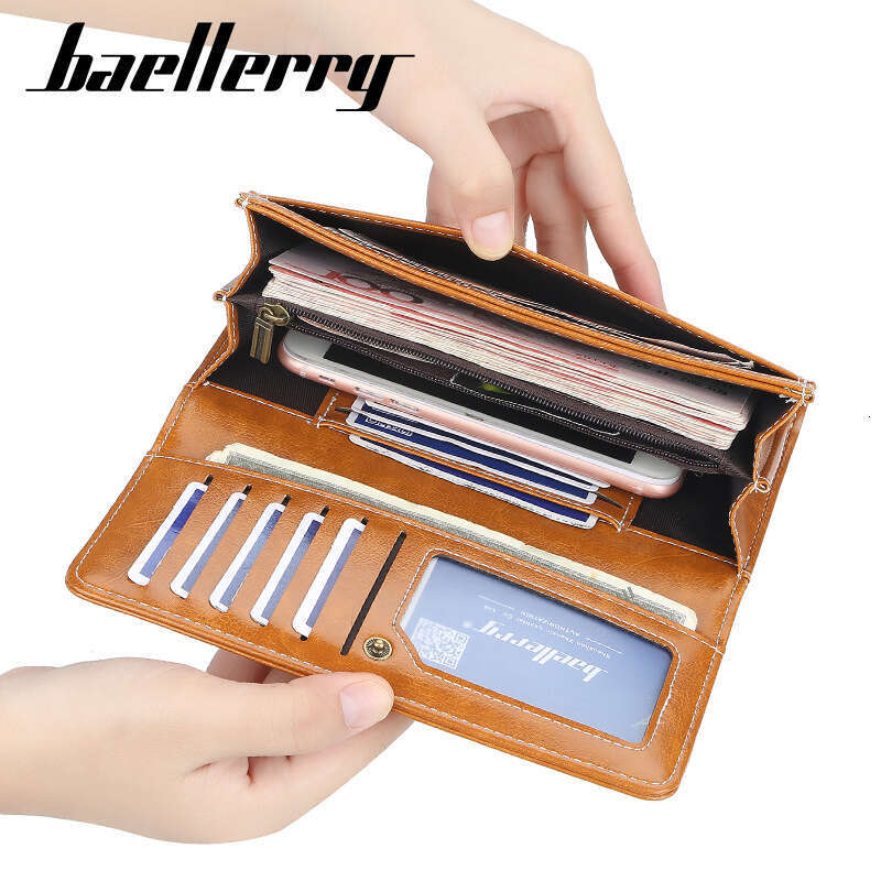 Baellerry Women's Wallet Korean Version New High-end Zipper Clutch Long Shiny Phone Bag