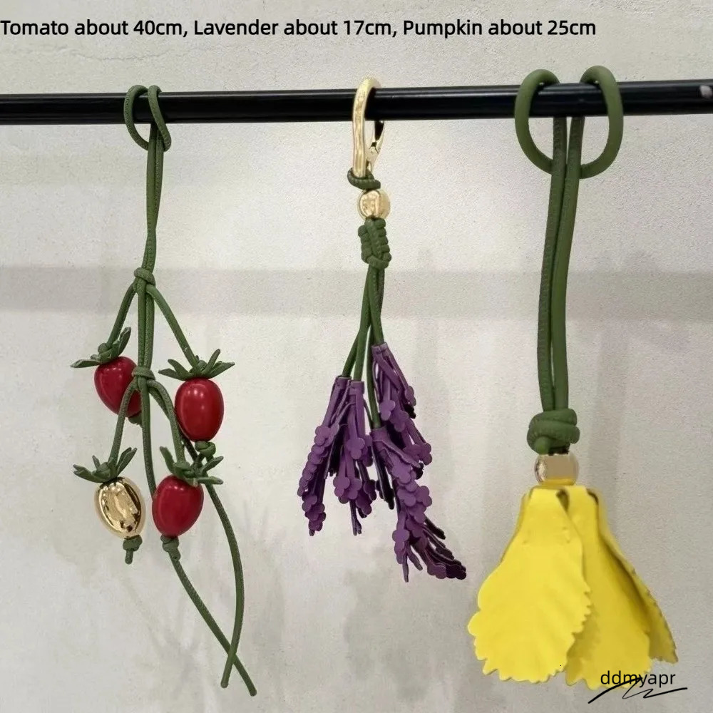 Lavender Leather ddmyday Charm Tomato Pumpkin Pendant Decoration Couple All-Match Flower Keychain Bag Accessories 250714 ddmyday ddmyday ddmyday