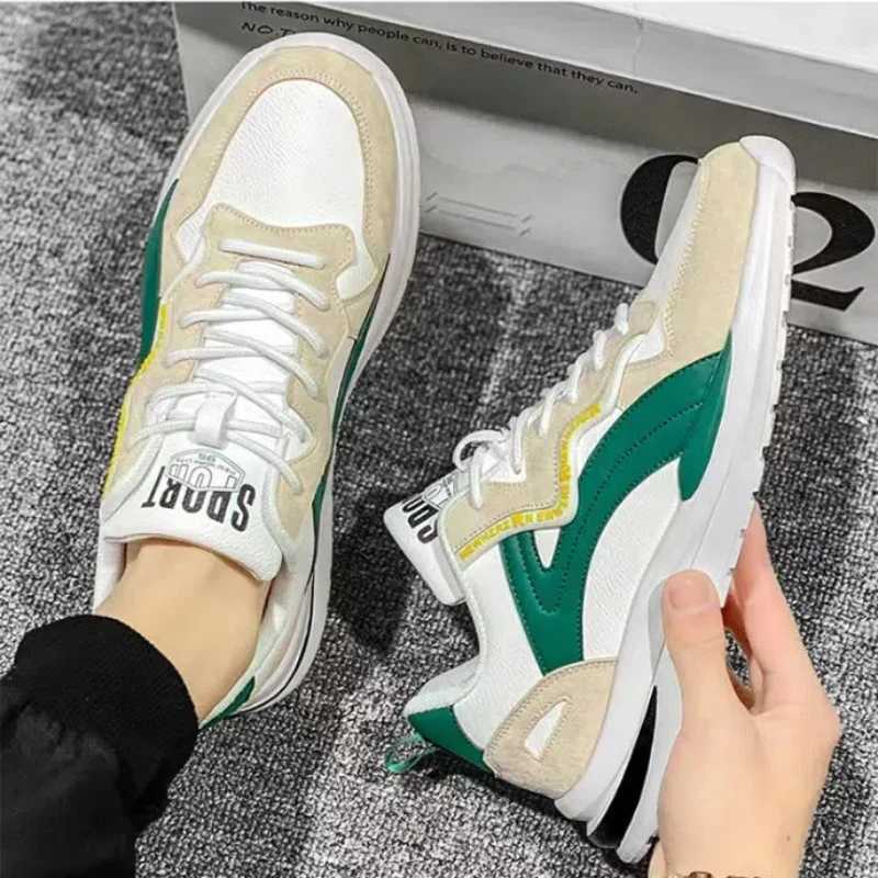 2025 Spring and Autumn New Mens Shoes Leather Low Cut Fashion Trendy Running Sports Mens Casual Trendy Shoes Vulcanized Shoes Z250905
