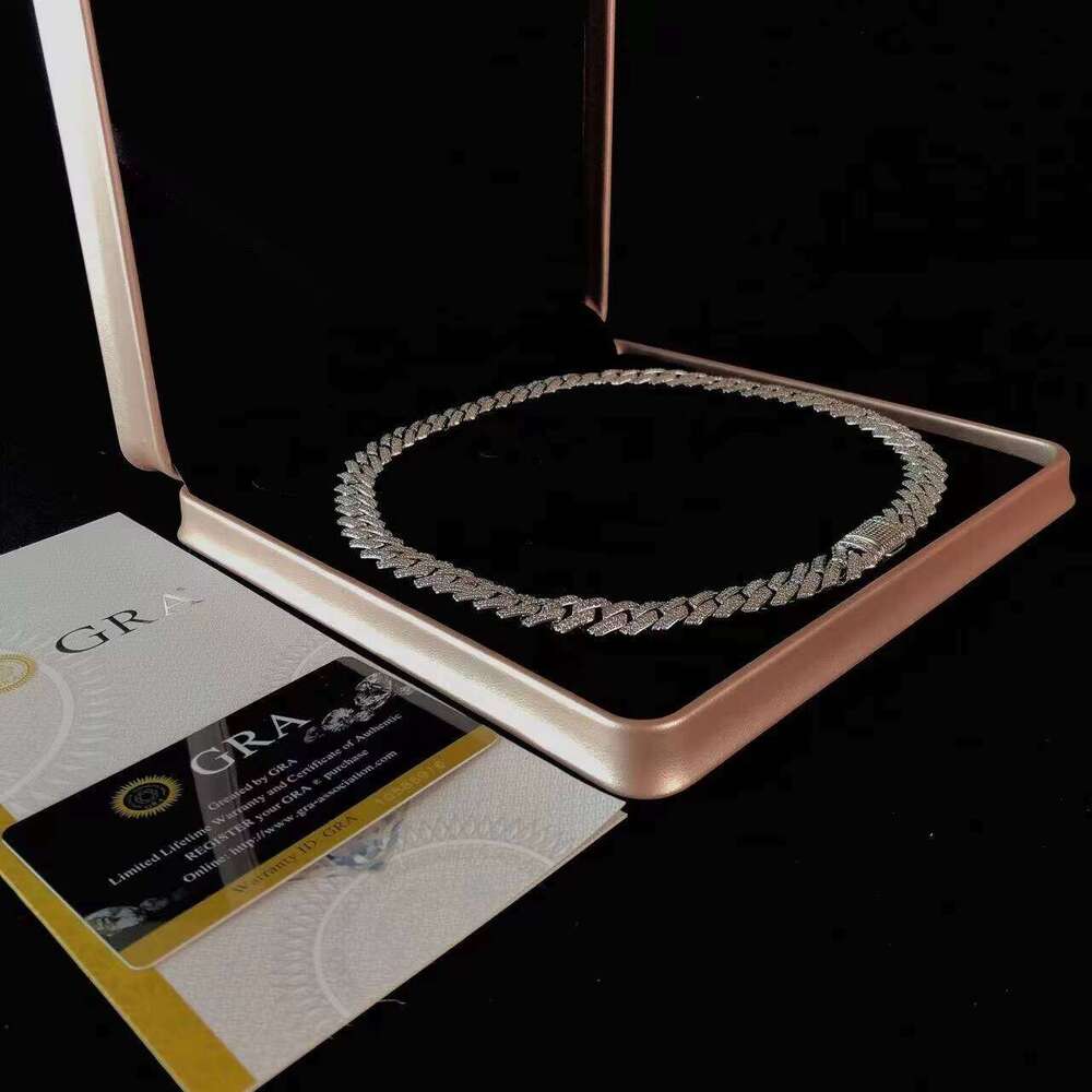 Manufacture Personalized Hip Hop Moissanite 10Mm S Sier Cuban Chain for Rapper