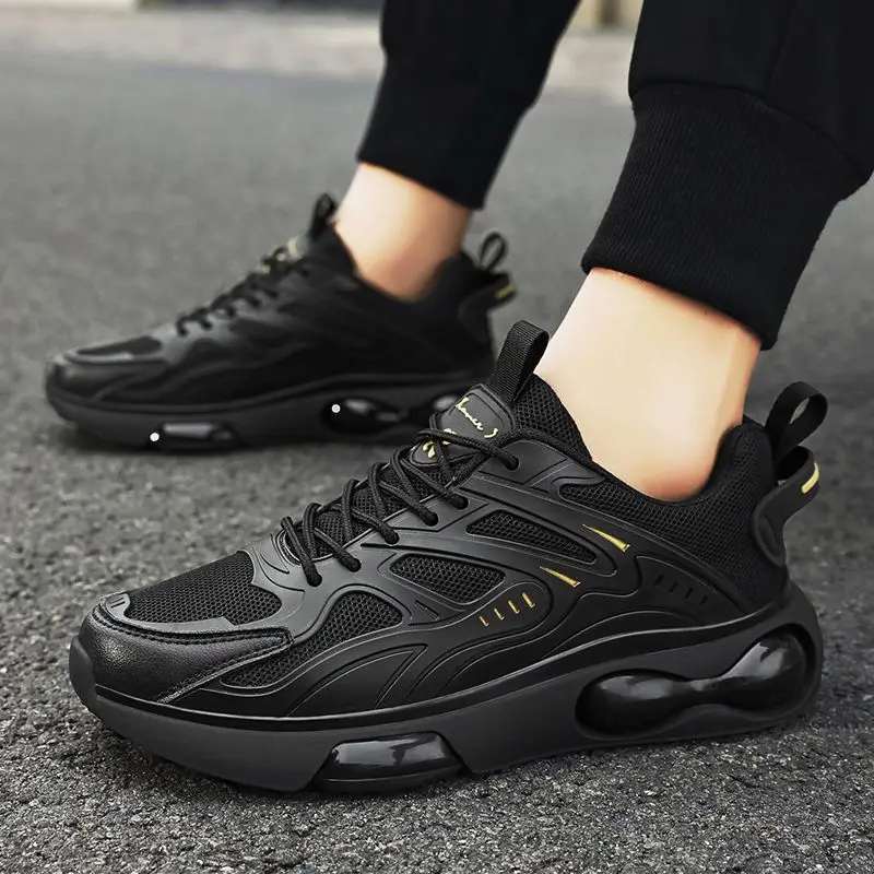 Spring Autumn mens trainers Fashion Leisure running shoes Black Mesh Breathable Anti-skid Enhancing jogging sneakers Size 39-44